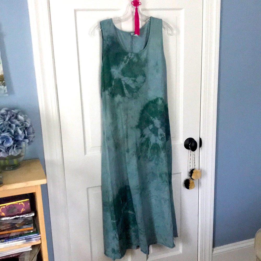 SO GROOVY! One of a kind cotton tie-dye maxi dress M 🌞